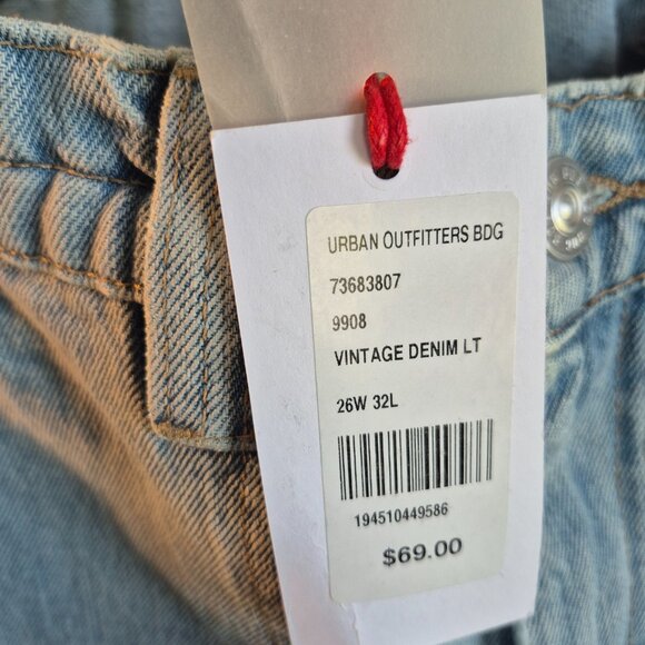 BDG Urban Outfitters Skate High Rise Utility Straight Jeans Light Wash NWT 26 - Picture 6 of 6